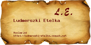 Ludmerszki Etelka névjegykártya